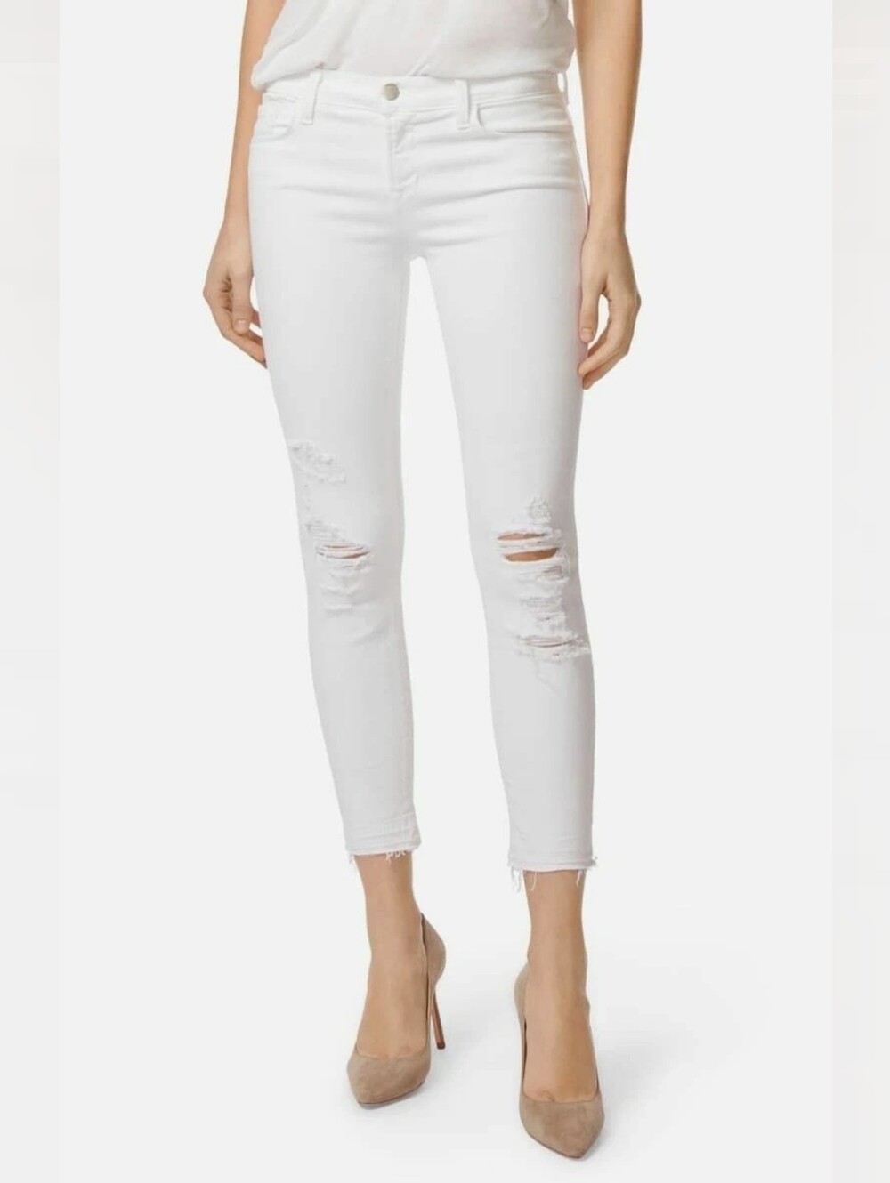 J Brand White Skinny Jeans Sleek Fit 25
